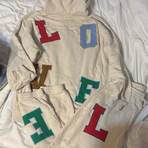 Aerie LOVE Lettered Hoodie and Sweatpants Set
